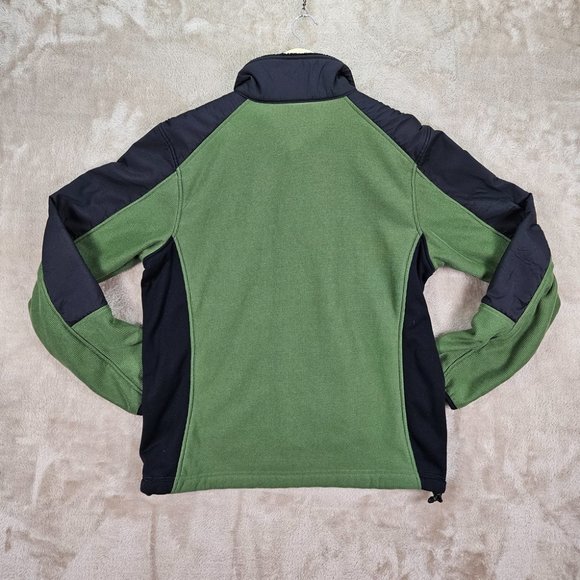 L.L. Bean Full Zip Fleece Sweater Jacket Green Black 2 Tone Pockets Men's Size L - Picture 2 of 10